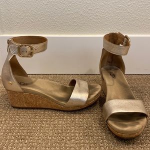 Women’s gold Ugg Sandals size 8.5